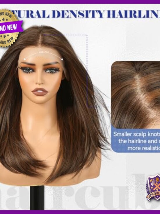 20 Inch Synthetic Lace Front Wig Glueless Layered with Bangs main image 6